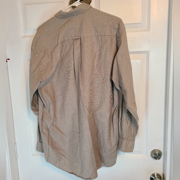 (655) Nautica Men's Long Sleeve Dress Shirt, Size: Medium Color: Tan/Black - Picture 9 of 12